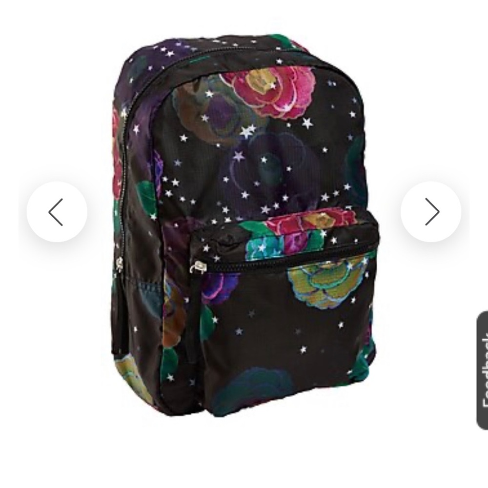Cynthia Rowley midnight starry floral lightweight zipper backpack